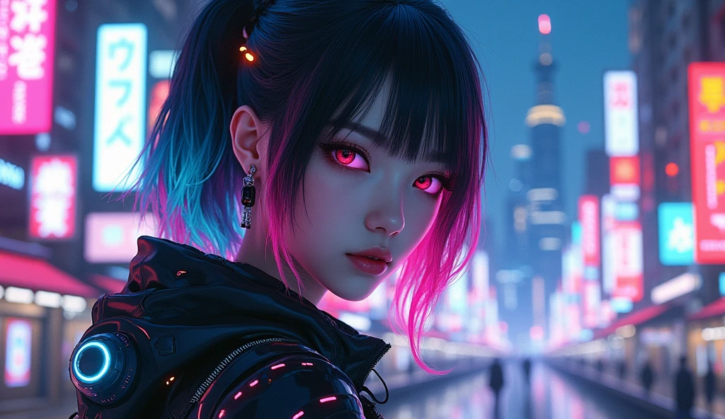 cyberpunk , Japan ,anime girl