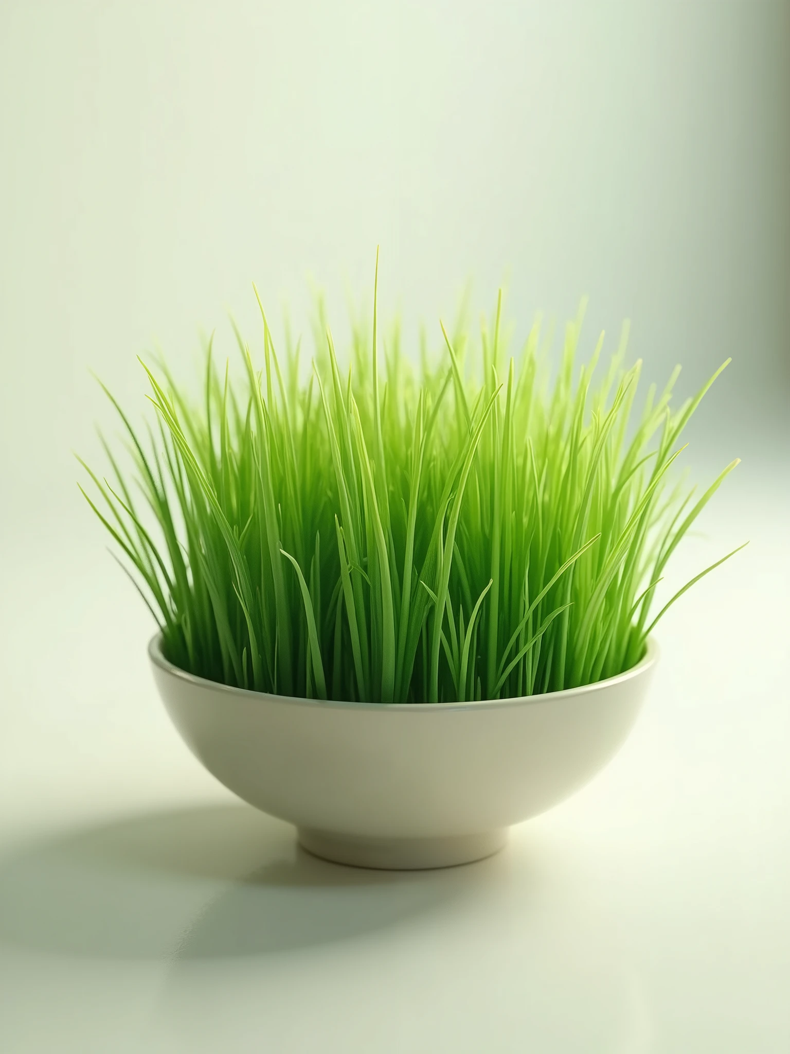 a bowl of grass served as a salad.