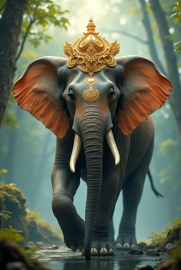 Half elephant and half ganpati
