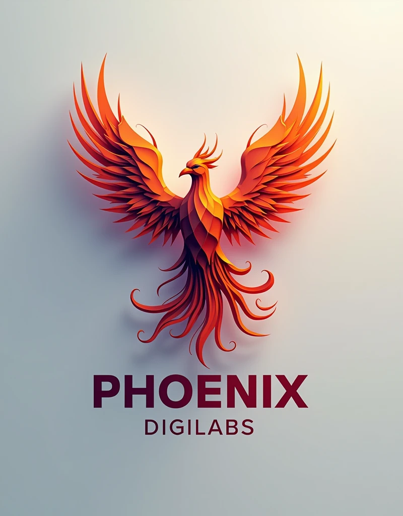 Draw a business logo name Phoenix Digilabs and it is a company of digital services like softwars and graphics and draw in vector art