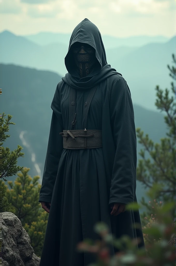 A man named ARYA with mask on face bg like nature space