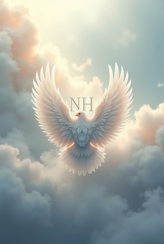 Generates an image of a flock logo that has the initials NH in the middle