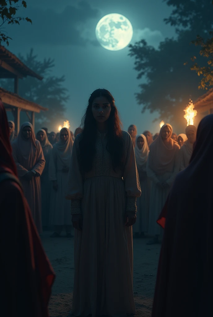 suddenly the sound of Isha's screams echoed in the village at midnight , Everyone gathered to see Ayesha