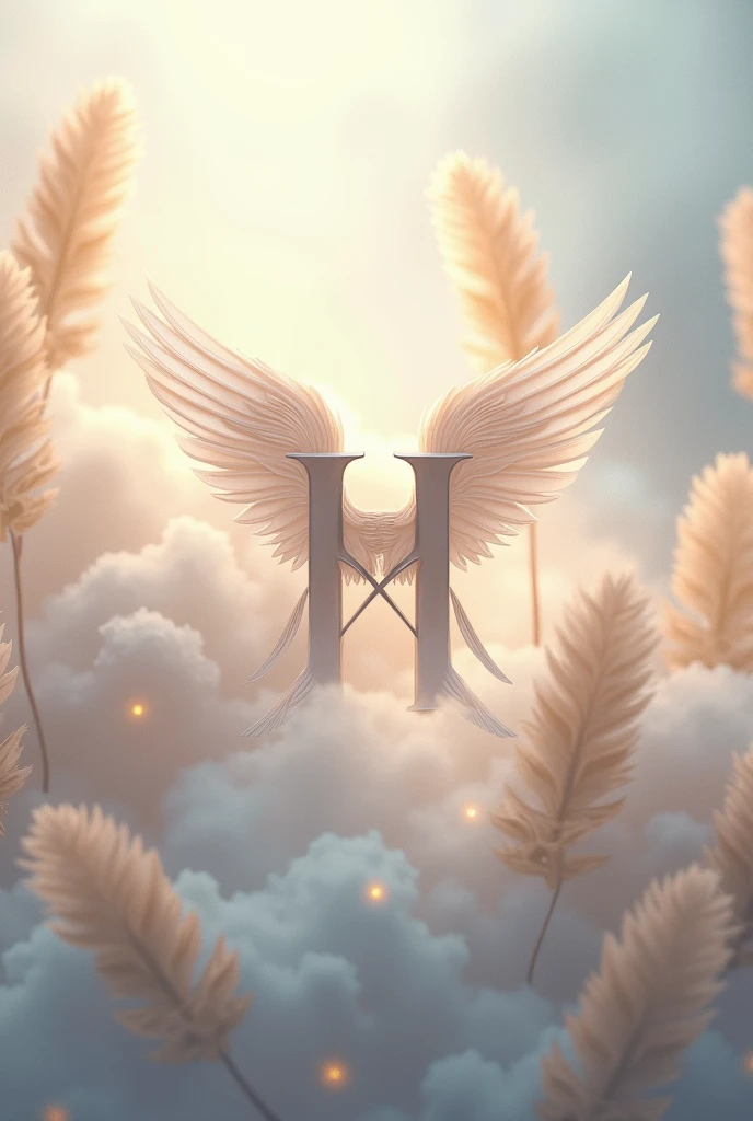 Generates an image of a flock logo that has the initials NH in the middle