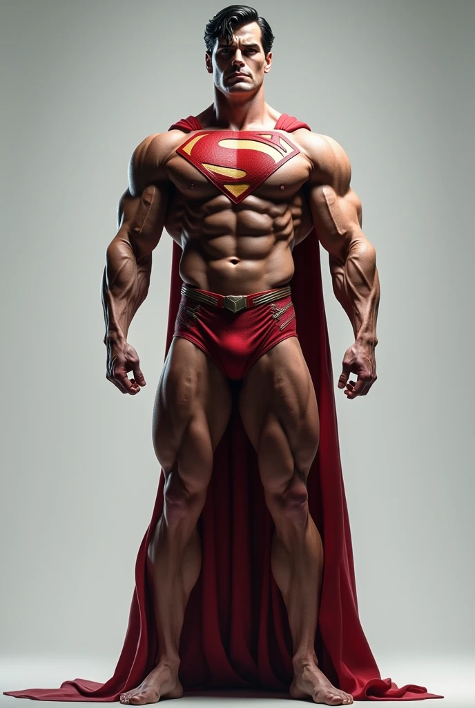 Superman underwear, chest muscles and abs, whole body without clothes