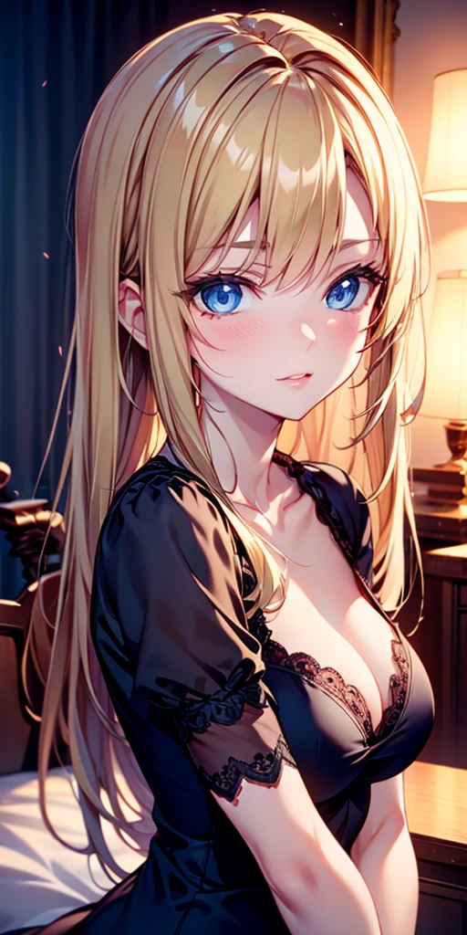 portrait, Practical, elegant adult woman, blue eyes, Blonde Hair, 4K resolution, High quality CG, Beautiful CG, Soft Light