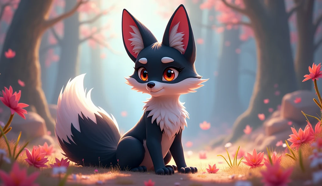 juvenile male black and white fox, 2. 5d CGI Anime Fantasy Art, authentic, digital animated art, Detailed digital animated art, Hero 2 d Art Doujin Art, Premium digital animated art, Detailed artgerm, Profile image 1024px, anime fantasy style, Premium anime digital art, manga wallpaper 4k, 8k, Best Quality, masterpiece: 1.2, Pixel Avatar Style,