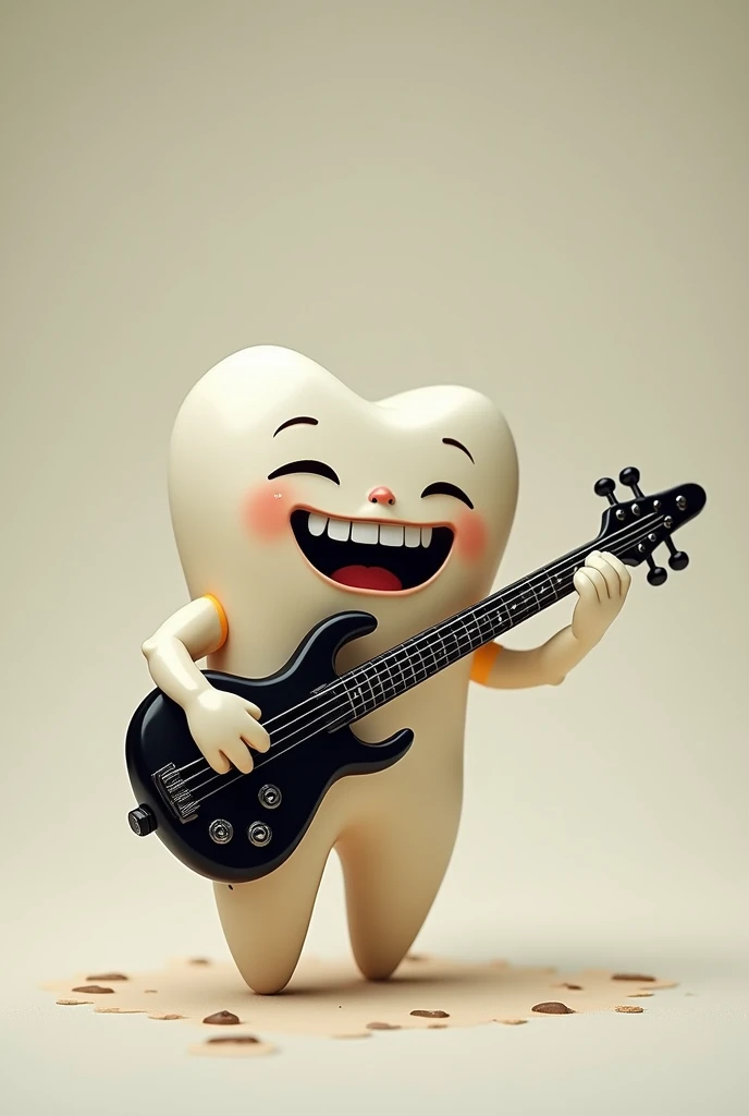 A little molar playing a black five-string electric bass