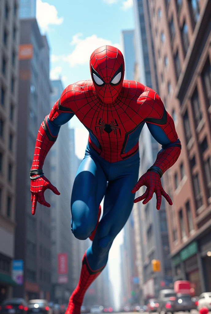I want a running athlete Spiderman 