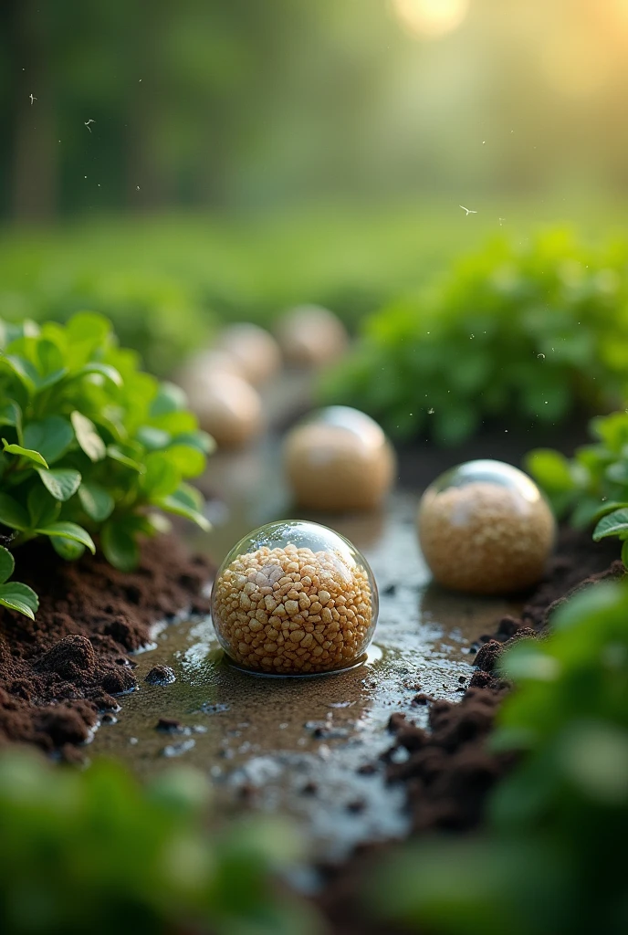 Fertilizer spheres that dissolve in water
