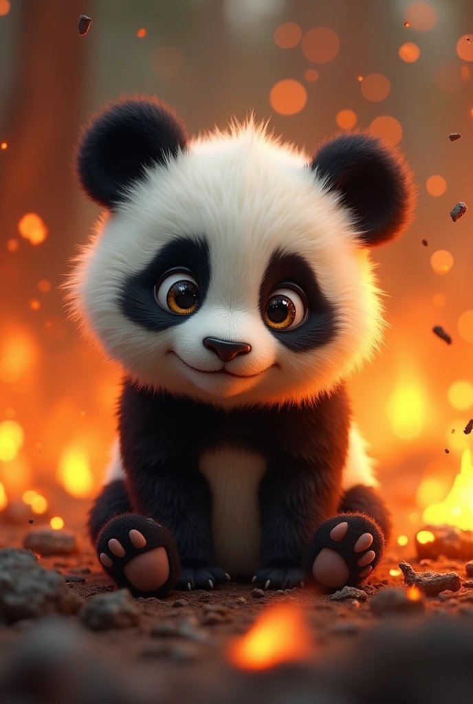 Panda character background Aag laga hua Chhota panda cute