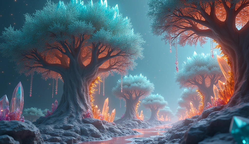 Trees of crystals