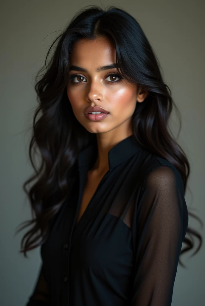 Indian cute girl in black clothes 