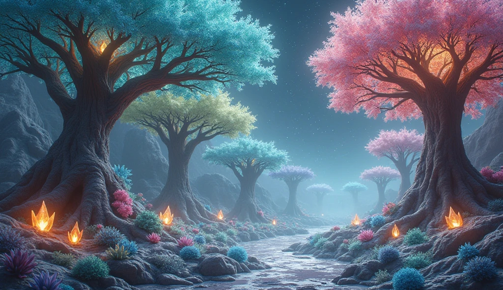 Trees of crystals