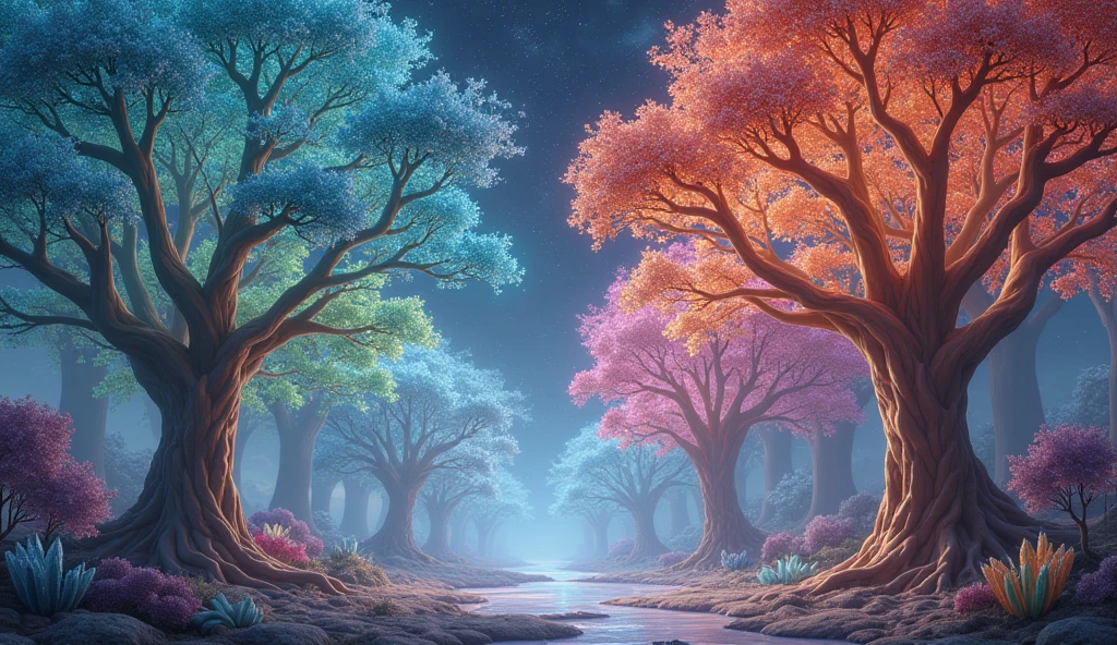 Trees of crystals