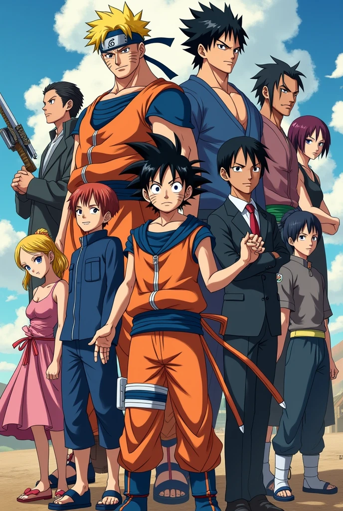 Naruto,levi,luffy,zoro,son Goku,gon freecss,guts,Kakashi,L,satoru gojo,light yagami,tanjiro,vegita,Saitama,Itachi uchiha,eren,Leon Fou Bartfort this all anime character in one picture for pc wallpapers size