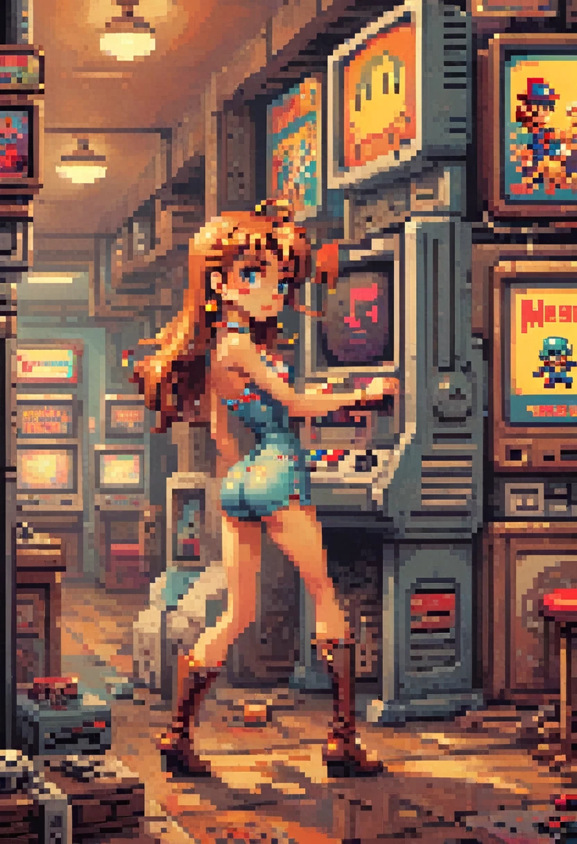 Retro games, Retro style characters, (masterpiece, Highest quality, Perfect composition,Very detailed, Intricate details, Professional, Official Art, Representative works:1.3)