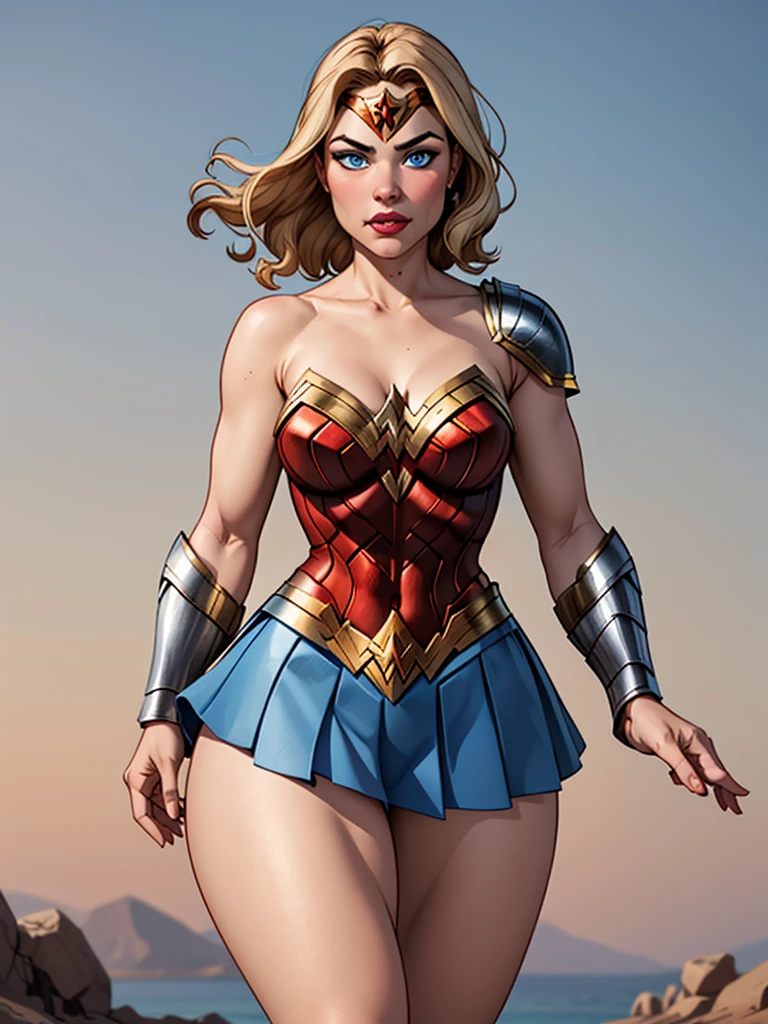 best quality,4k,8k, high res, masterpiece:1.2),ultra-detailed, realistic, photorealistic:1.37, dynamic, action-filled background, bombshell young version of Cameron Diaz cosplaying as Supergirl, Flowing red cape, Hyper fit, incredible shape, fun, charismatic, detailed eyes, detailed lips, beautiful engaging smile, sexy and confident