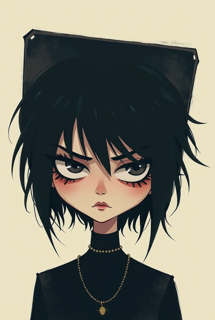 Rectangle head stupid looking emo 2d