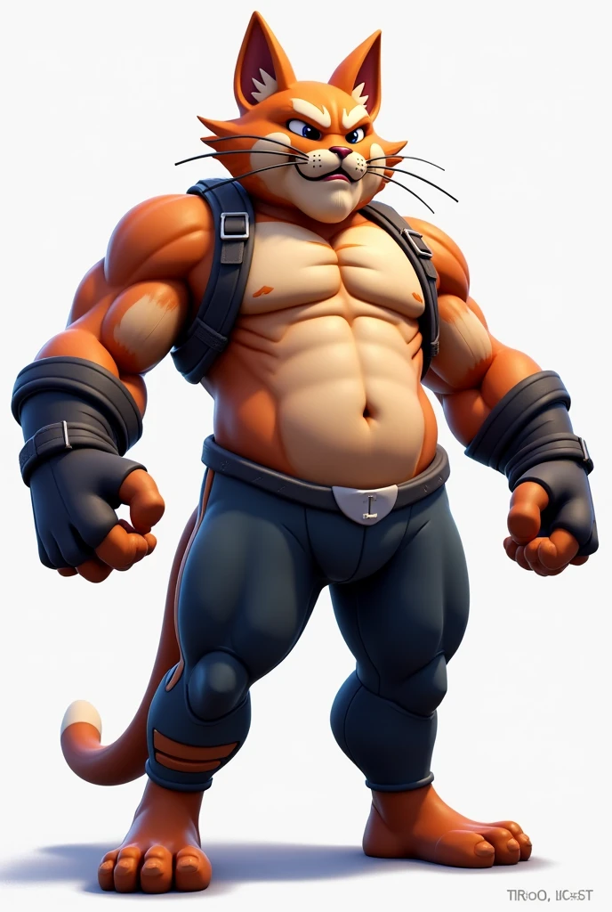 The character Meowscles from fortnite showing his buttcrack