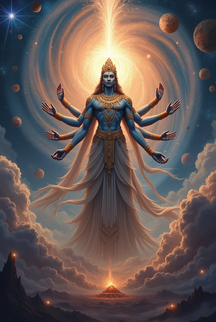Hindu eternal god with billion universes