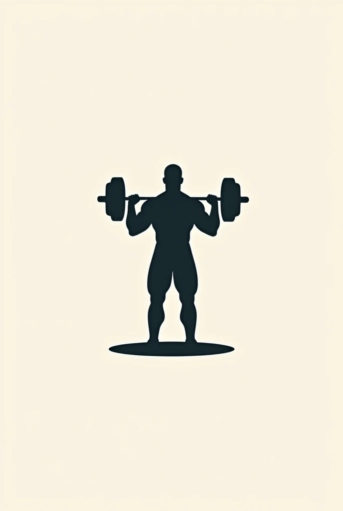 Generate a logo image for Instagram. It needs to be as simple as possible., something related to gym weight and a man.
