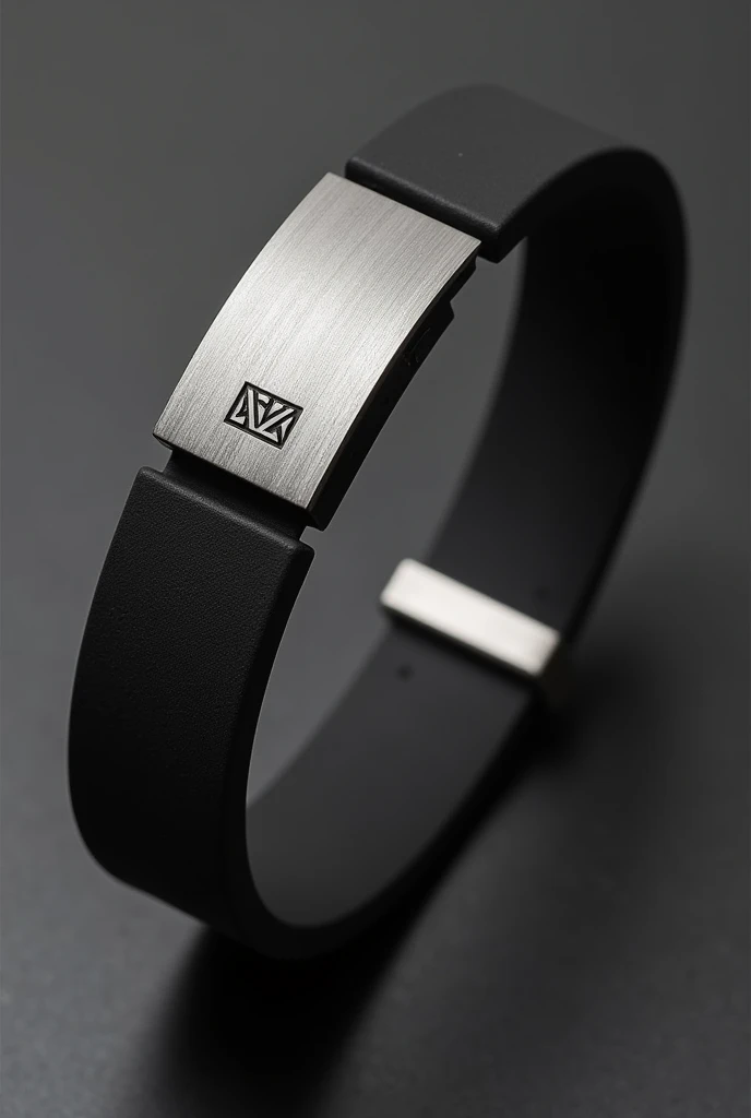 Thin bracelet on the hand for men in steel and neoprene