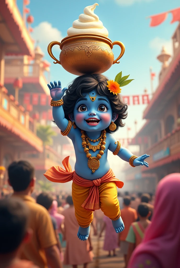 Cute krishna dahi handi