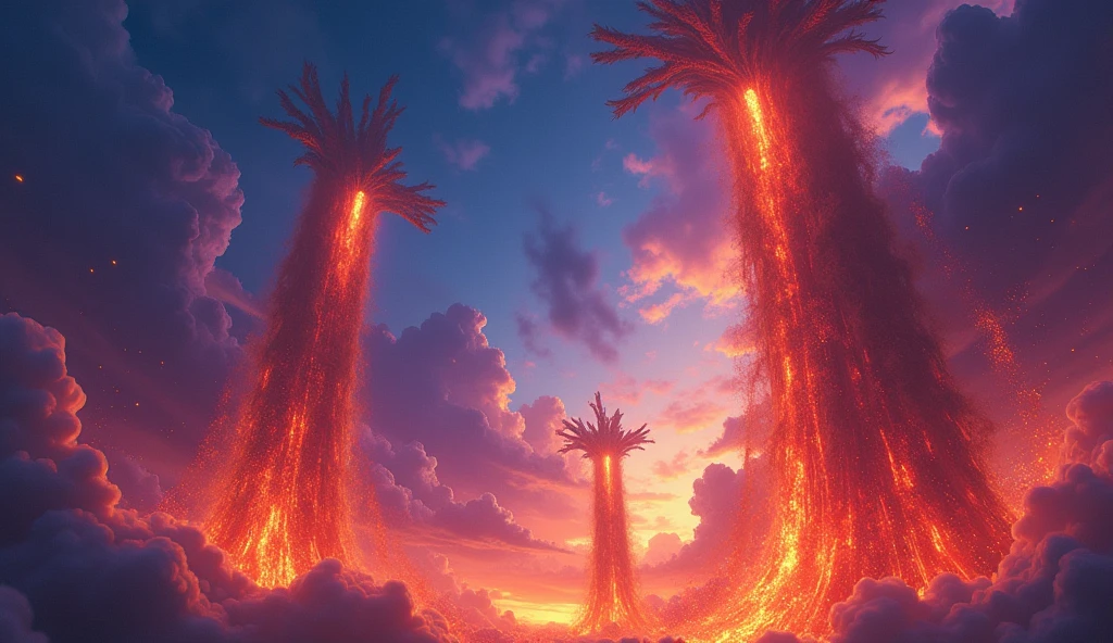 Red and blue
Fire on sky
