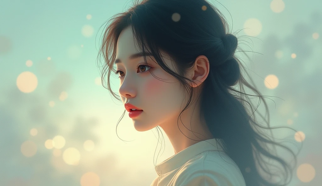 Create a picture inspired by them'IU and Suga's song Eight