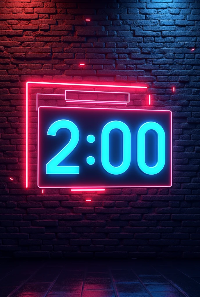 Make a  countdown layout for youth party with a brick dark and neon background and little lights 