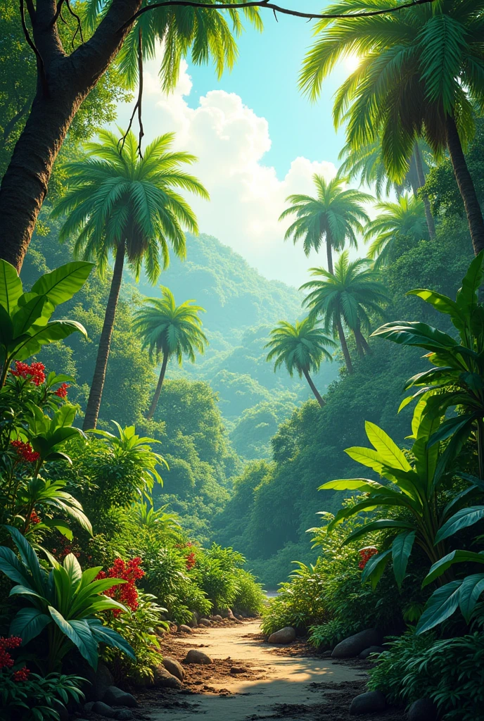 Famous for its green plants, galangal trees, chili pepper trees, pepper trees, kaffir lime trees, sugarcane trees, and oil palm trees.