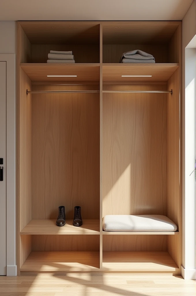 Hallway wardrobe design size 1.54x2.68x39 with sitting place