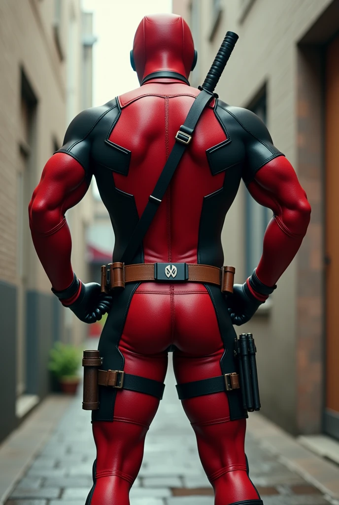 Deadpool showing his ass in a thong