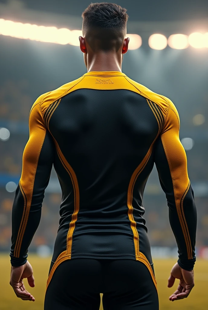 Black and gold game uniform