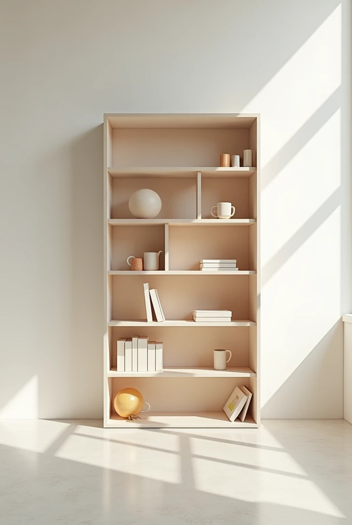 Creative shelf without curves with youthful style, fresco, delicate, modern 1 meter high inspired by the kpop band newjeans and their concept