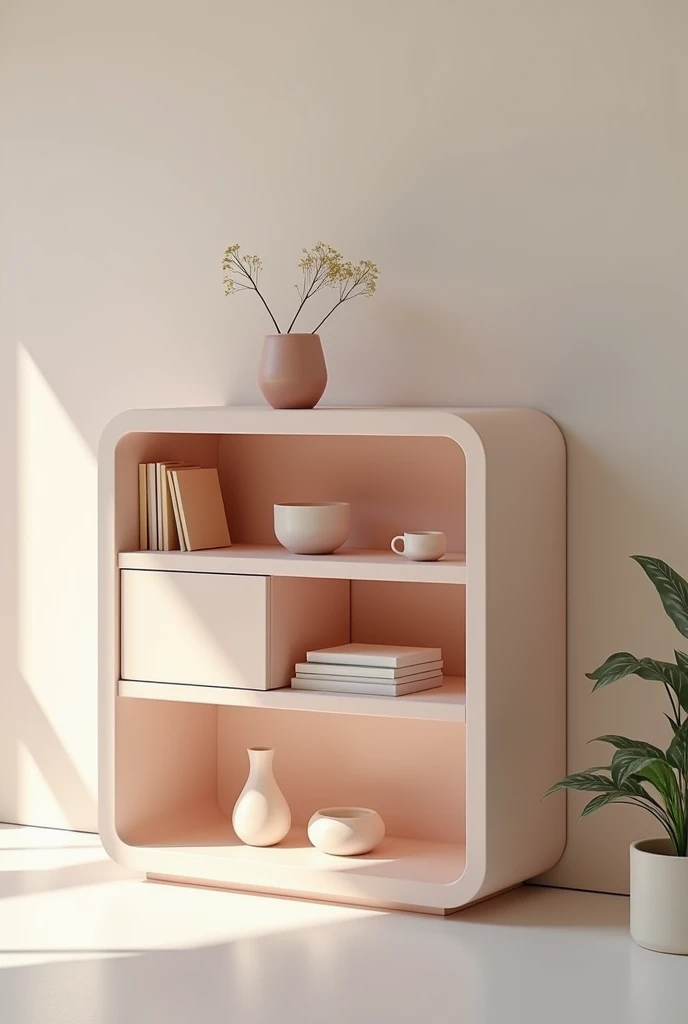 Creative low shelf without curves with youthful style, fresco, delicate, modern 1 meter high inspired by the kpop band newjeans and their colors