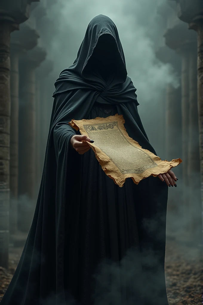 Black mage with a contract in her hands