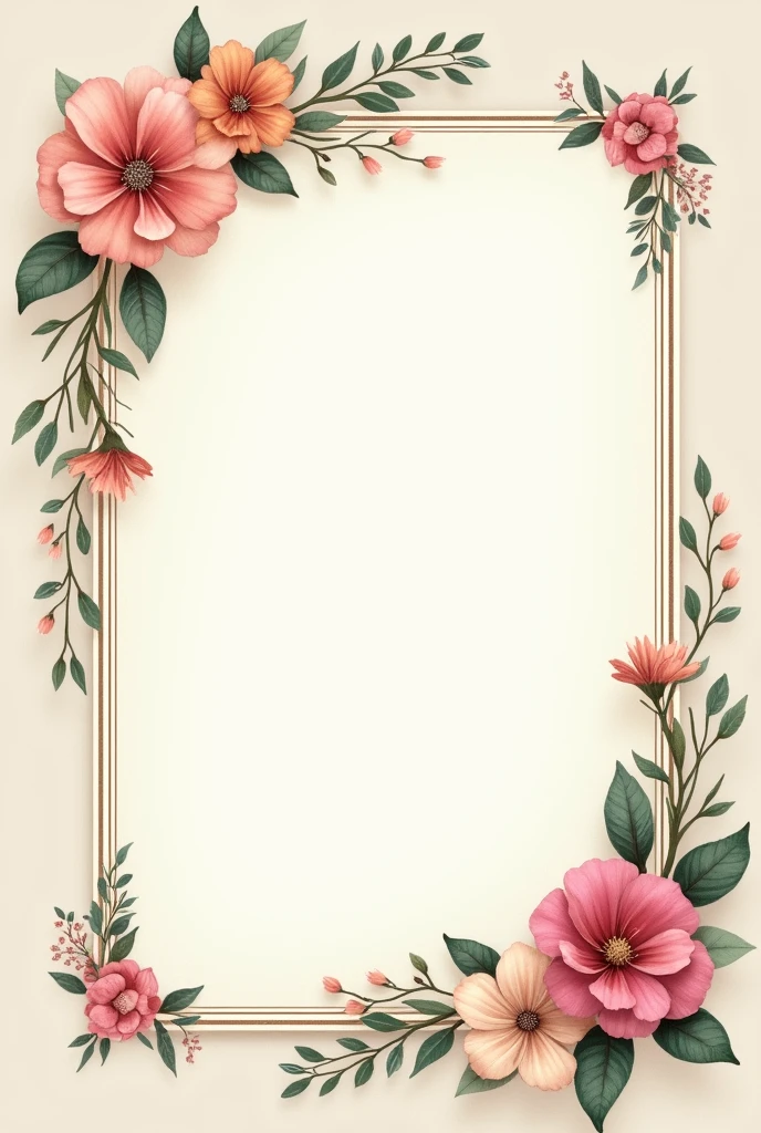 postcard frame with beautiful flowers edge decro