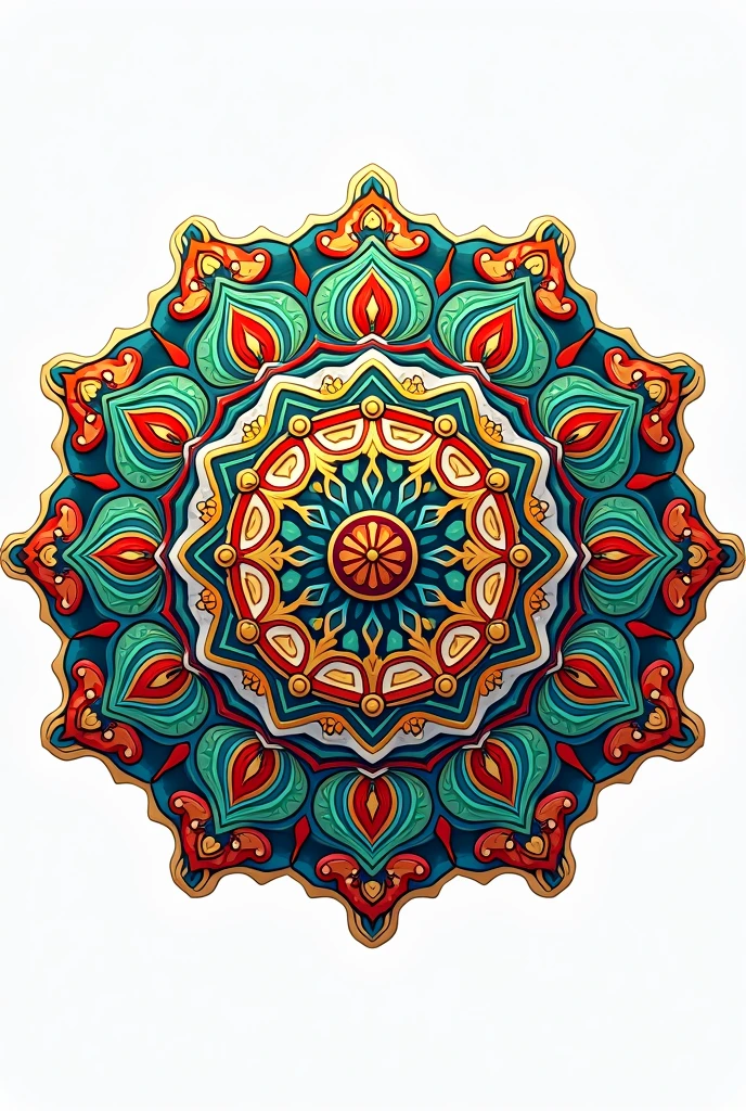 Generate a colored mandala that has the number 2024459 in the center but without a background, just the mandala with a white background. 