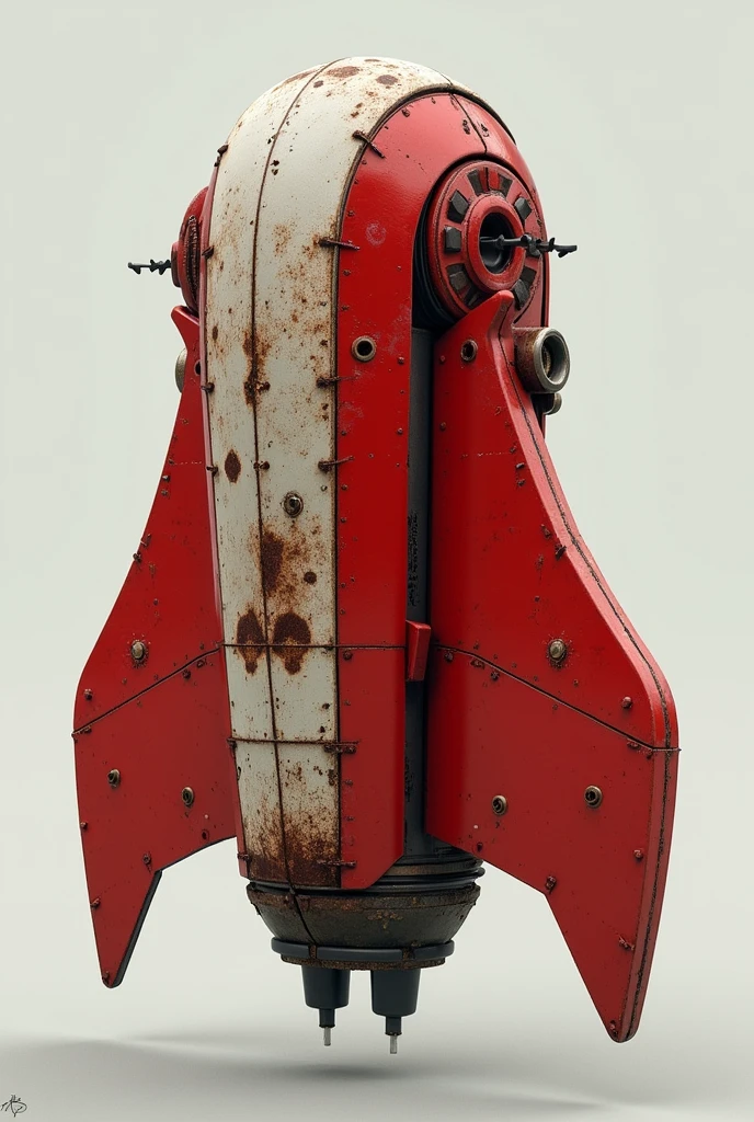 Jetpack model 3D red with white Worn and rusted