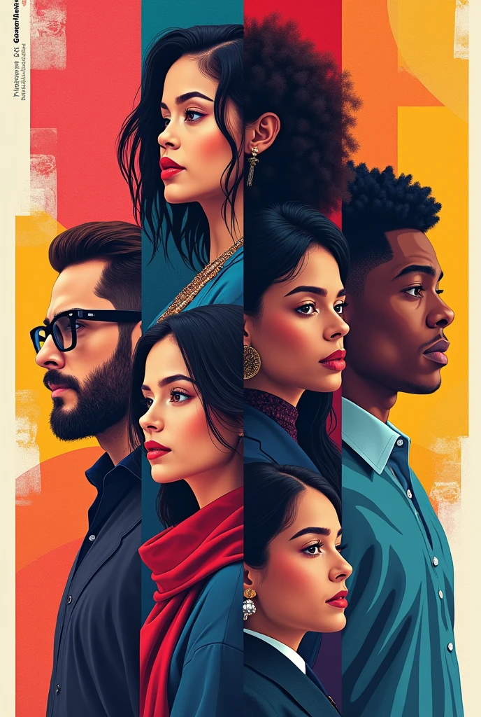 Give me a poster disign, 4coloms