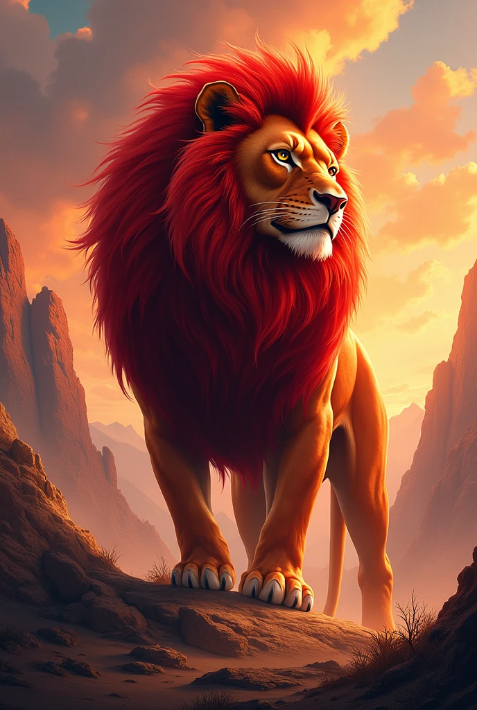 A BRAVARY BACKGROUND WITH RED LION