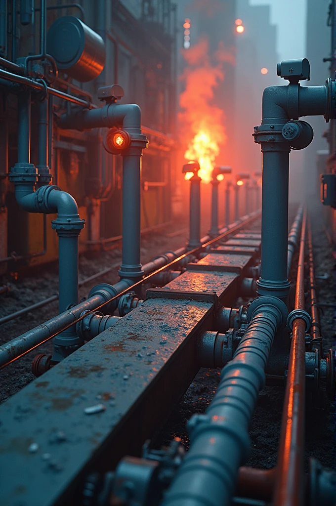 Only 360 degree iot and sensors cameras and water pipe that suppression the fire .and pipe and camera attached eachother