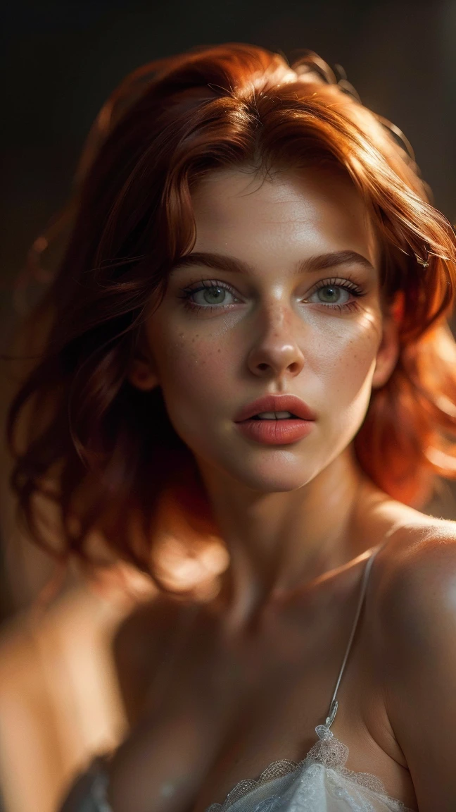 ((masterpiece, high quality, High resolution:1.4), (standing:1.2), (Whole body), wine red hair, eyes the color of honey, elegant clothes, very detailed skin, skin pores, (Very detailed face:1.2), (very detailed eyes:1.2), realist pupils:1.2, full face blush, full lips, (perfect anatomy:1.1), (perfect proportions:1.1), (Photography:1.1), (photorealist:1.1), volumetric lighting, dynamic lighting, real shadows, (High resolution:1.1), sharp focus, (realist, hyperrealist:1.4), Intricate, High detail, dramatic, subsurface dispersion, great depth of field, vivid, pulido, sharp, ((completamente sharp)), (extremely absurd),16k hdr, 2, elegant bearing, Stupefying beauty, serious and mature face