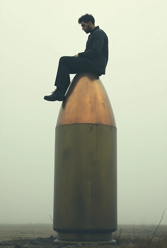 A man sitting on bullet