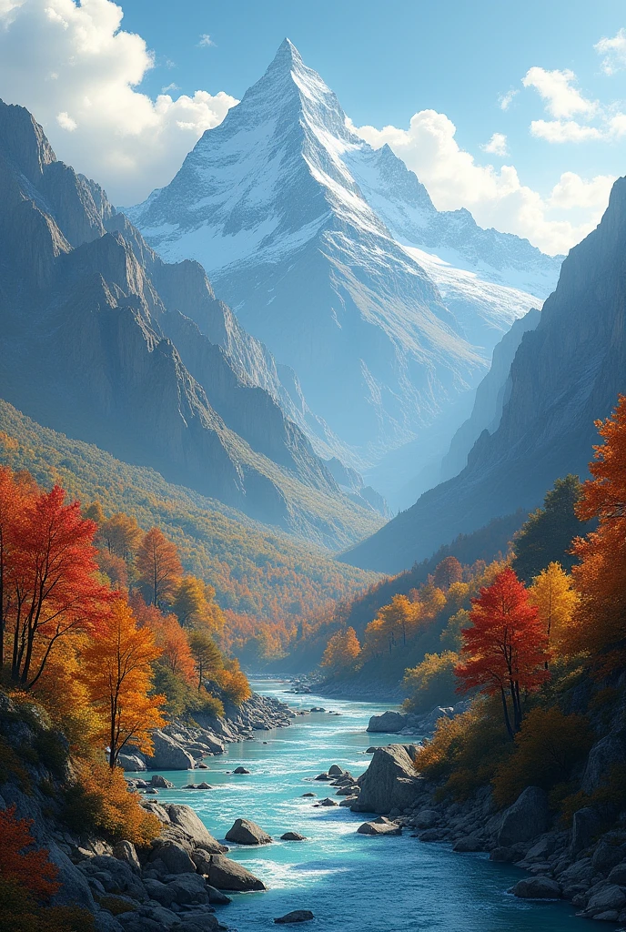 Autumn in the mountains and rivers