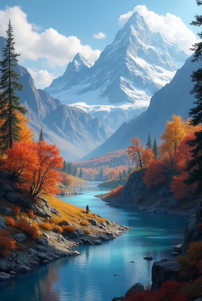 Autumn in the mountains and rivers