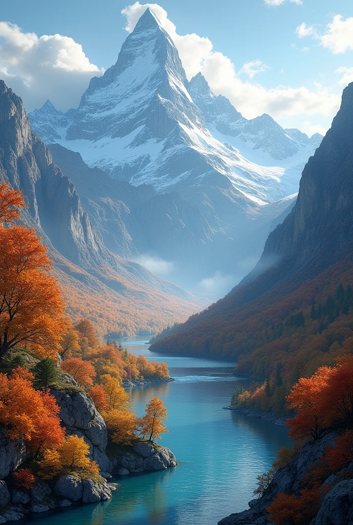 Autumn in the mountains and rivers