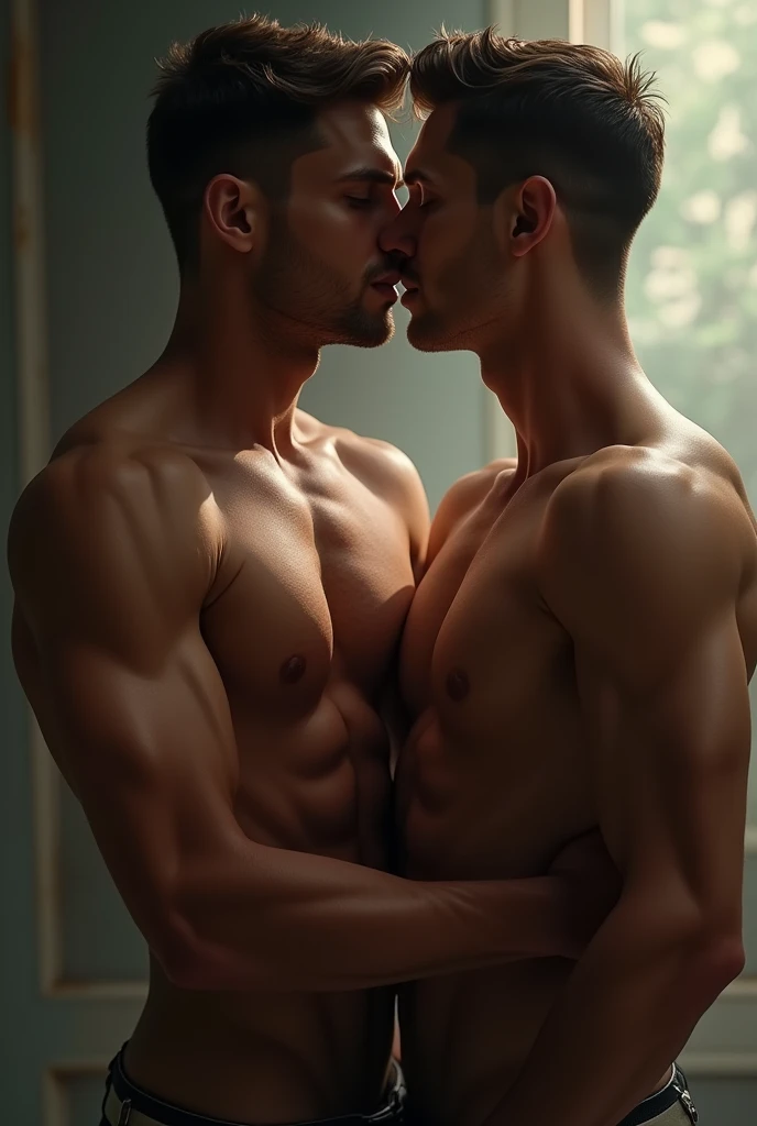 Sexy naked males kissing 